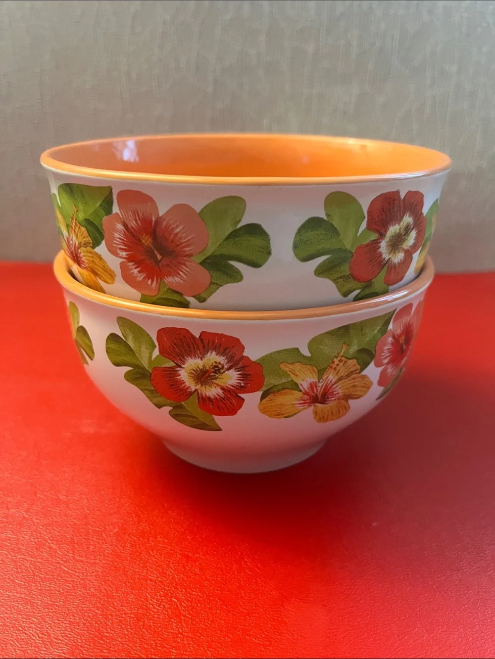 Century hibiscus dinner bowl 5.5”D  3”H set of 2